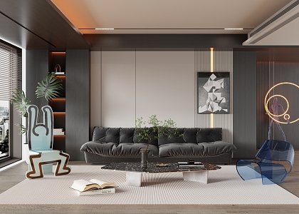 modern living room 3d model