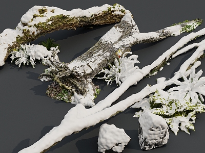 Snow Dead Trees and Stones model