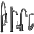 Various Modern Faucet Designs with Black Finish for Kitchen and Bathroom