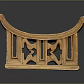 Traditional Wooden Stool With Intricate Carved Patterns And Open Shelf Design