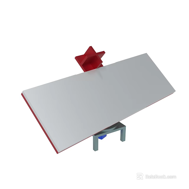 White Workbench With Red Clamp And Gray Stand For Workshop Use 3d model