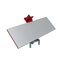White Workbench With Red Clamp And Gray Stand For Workshop Use 3d model