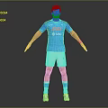 Professional Football Sports Equipment With Blue Jersey White Shorts Socks And Cleats