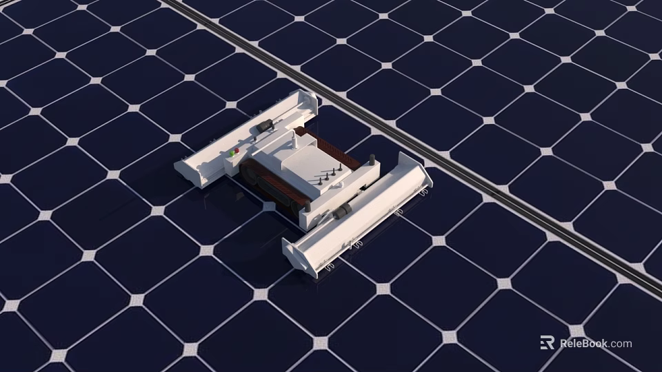 Smart Machine Maintaining Solar Panel Array For Efficient Renewable Energy 3d model 