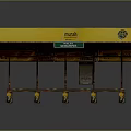 Yellow Bus Shelter Structure With Murali Sign MAIN ST PARKING Road Signs And Support Poles