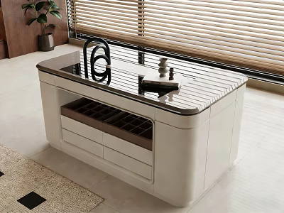 Stylish Modern White Jewelry Cabinet With Glass Top Drawers And Compartments 3d model