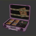 Open Security Suitcase Interior With Orange Boxes Green Square And Top Secret Label