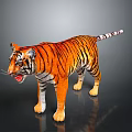 Realistic Striped Tiger Figure With Orange Fur Black Stripes And White Paws