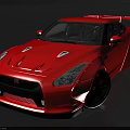 Red Sports Car With Sleek Exterior Design Shiny Body Rear Spoiler And Black Wheels