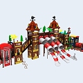 Train Castle Game Rack 2016 3d model