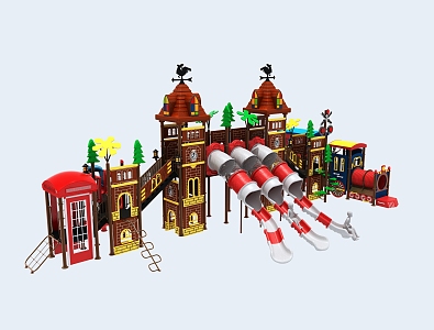 Train Castle Game Rack 2016 3d model