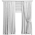 Elegant Gray Pink Curtain Design With Tassel Tieback And Sheer Panel