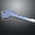 Detailed 3D Rendered Metallic Key With Ridged Design And Keyhole
