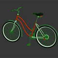 Red Bicycle With Black Seat Red And Silver Frame Large Wheels Casual Style Reflective Surface