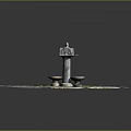 Classic Outdoor Fountain With Circular Stone Paved Base And Column Structure