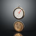 Vintage Metal Pocket Watch Clock With Decorative Engraved Pattern And Classic Design