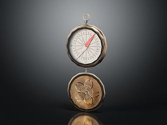 modern pocket watch compass 3d model