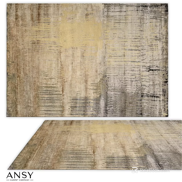Square Carpet With Neutral Tones Abstract Textured Design Modern Minimalist Living Room Home Decor 3d model 