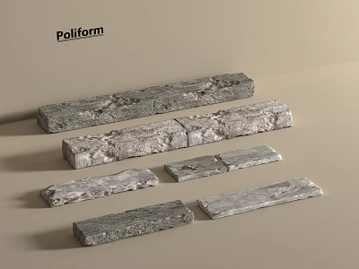 Natural Texture Rockery Stones In Various Shapes And Sizes For Garden Decoration 3d model