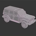 Silver Block Like SUV Model With Metallic Texture And Reflective Surface On Black Background 3d model