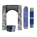 Multiple Arched Stone Columns With Textured Surfaces And Patterns