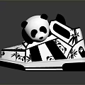 Panda Pattern Shoes With Bamboo Design For Daily Lifestyle Use Product