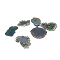 Decorative Garden Ponds With Stones Aquatic Plants Lily Pads And Wooden Walkway