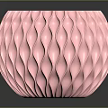 Elegant Pink Vase With Wavy Texture For Modern Home Furniture Decor