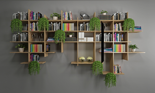 Nordic Wall Shelf Bookcase 3d model