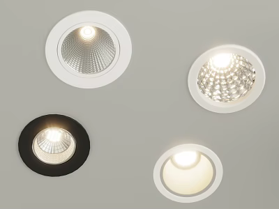 White And Black Downlights And Spotlights For Modern Ceiling Lighting Fixtures 3d model