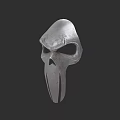 Silver Skull Mask With Long Chin On Dark Background