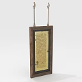 Decorative Wooden Wall Hanging Frame With Parchment Text Details And Hanging Hooks