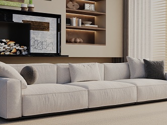 Three-seat sofa 3d model