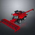 Red Combine Harvester Agricultural Machinery With Front Cutting Header And Large Wheels