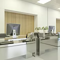 Modern Spacious Conference Room Interior With Wooden Table Ergonomic Chairs And Glass Partitions