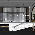 New Chinese Front Desk Front Desk Bar 3d model
