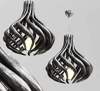 Industrial LOFT chandelier metal chandelier 3d model