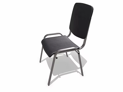 Modern Simple Leisure Chair With Black Fabric Seat And Metal Frame 3d model