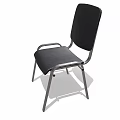 Modern Simple Leisure Chair With Black Fabric Seat And Metal Frame