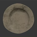 Silver And Gold Textured Metal Plate With Oval Shape For Home Use