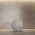 Beige Textured Wall With Light Gray Sphere On Light Colored Countertop 3d model