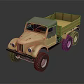 Yellow Functional Dump Truck Featuring Six Wheels Off Road Tires And Cargo Bed
