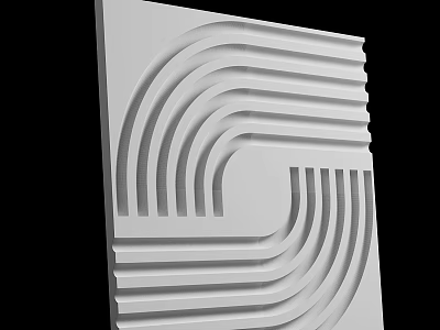 Modern Wall Paneling With Curved Lines And Geometric Textured Design Features 3d model