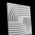Modern Wall Paneling With Curved Lines And Geometric Textured Design Features 3d model