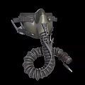 Green Gas Mask With Adjustable Straps And Flexible Hose For Respiratory Protection