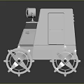 All Terrain Military Vehicle Featuring Geared Wheels Compact Structure And Roof Equipment