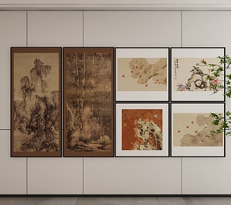 New Chinese Style Decorative Hanging Painting 3d model