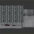 Two Story Green Building With Gray Roof Balcony Clothes Hanging Hammock And Grilled Windows