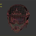 Tactical Military Helmet With Protective Goggles Microphone And Head Mounted Accessories