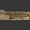 Natural Stone Stairs With Irregular Shape And Rough Textured Surface Design